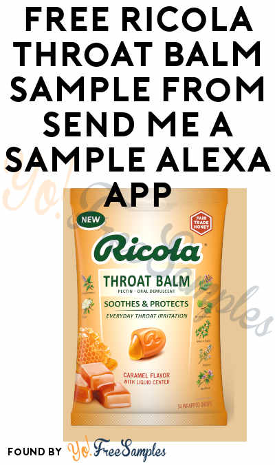 FREE Ricola Throat Balm Sample From Send Me A Sample Alexa App