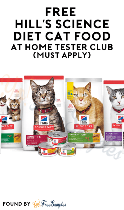FREE Hill’s Science Diet Cat Food At Home Tester Club (Must Apply)