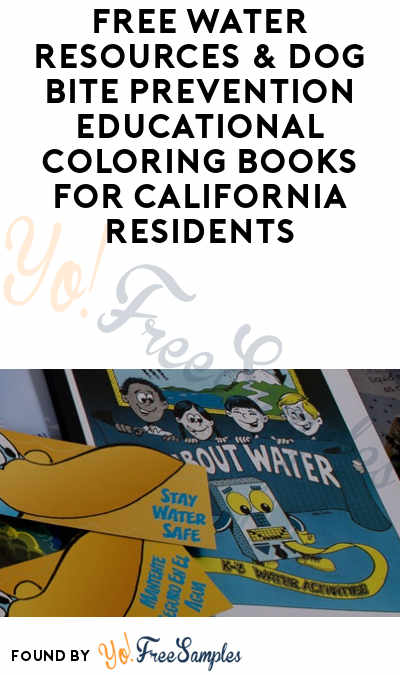 FREE Water Resources & Dog Bite Prevention Educational Coloring Books For California Residents