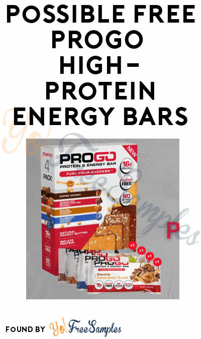FREE PROGO High-Protein Energy Bars (Must Apply)