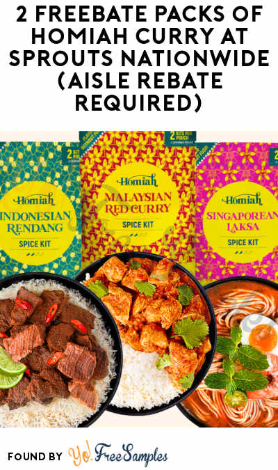 2 FREEBATE Packs of Homiah Curry at Sprouts Nationwide (Aisle Rebate Required)