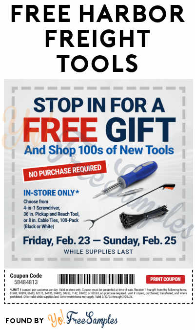 FREE Harbor Freight Tools: Screwdriver, Pickup Tool, or Cable Ties