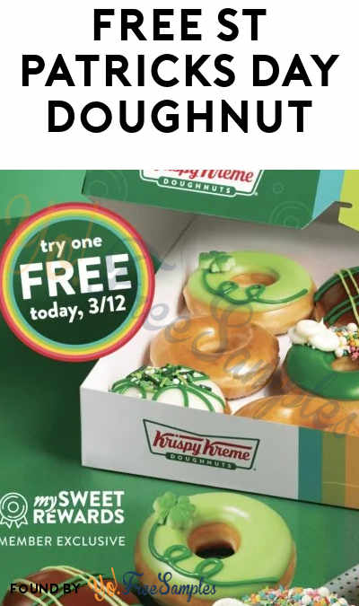 FREE St. Patrick’s Day Doughnut With Purchase at Krispy Kreme Today Only (Rewards Member Required)