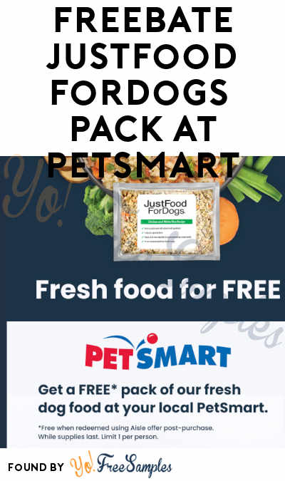 FREEBATE JustFoodForDogs 18oz Pack at PetSmart (Aisle Rebate Required)