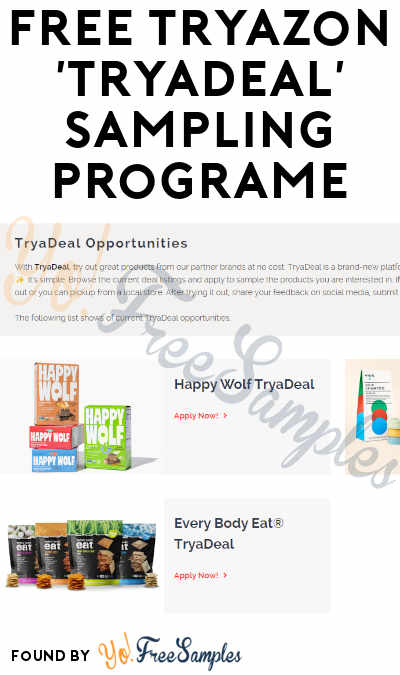 New 2024 Sample Program! FREE Tryazon ‘TryaDeal’ Sampling Program