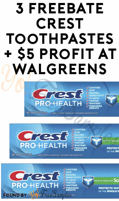 3 FREEBATE Crest Toothpastes + $5 Profit at Walgreens (Ibotta Required)