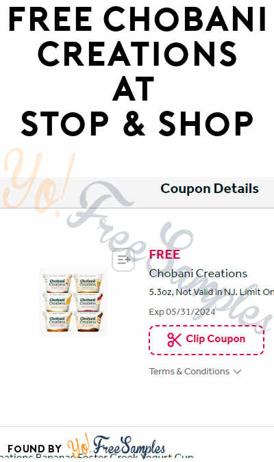 FREE Chobani Creations Yogurt at Stop & Shop (Coupon Required)