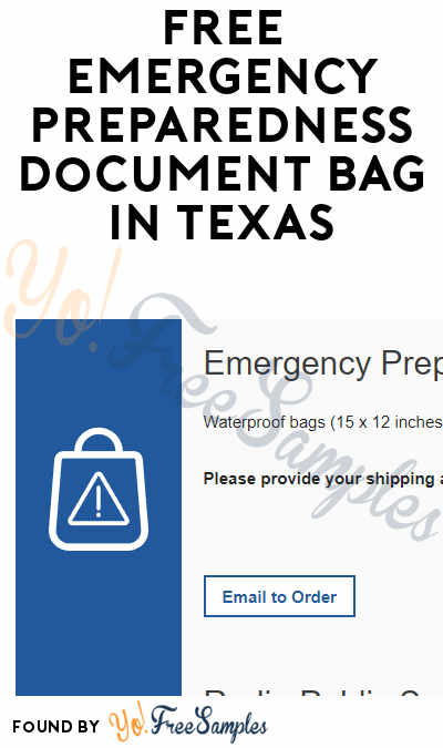 FREE Emergency Preparedness Document Bag in Texas (Email Required)