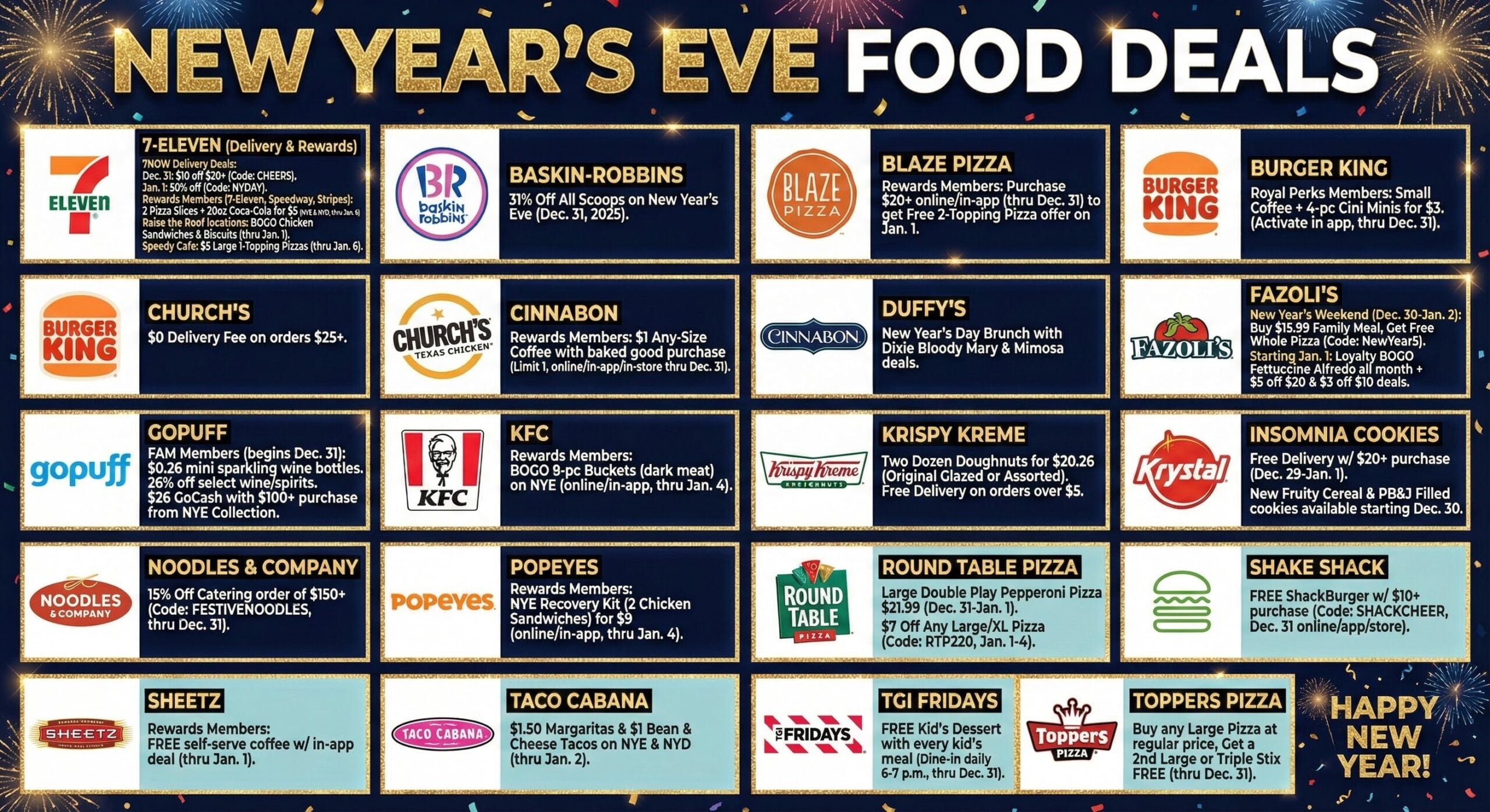 New Year’s Day Freebies & Deals 2026